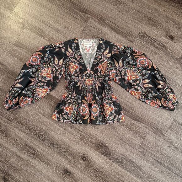 Cara Cara Tops - Cara Cara Emmery Cinched-Waist Poplin Peplum Top